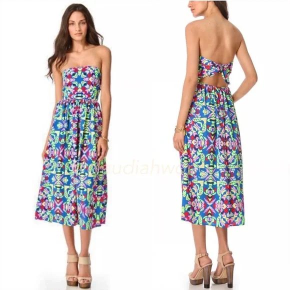 MARA HOFFMAN Aloha geometric strapless sundress, size 0 - Picture 12 of 15